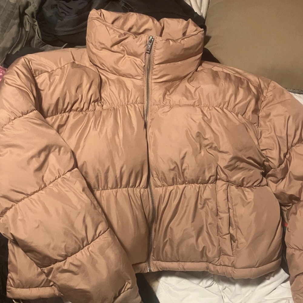 Hollister Beige Puffer Jacket